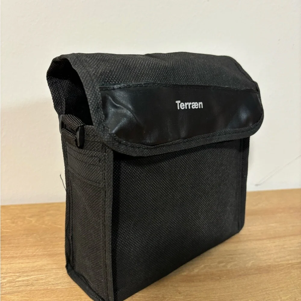 Children's Black Binoculars with Carrying Case & Lens Covers
